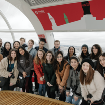 Group of students on the London Eye