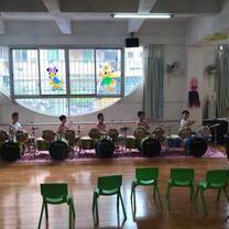 Students playing drums