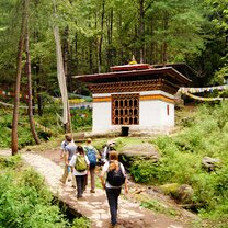 Students heading into the field