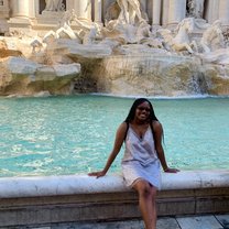 Sitting on The Trevi Fountain