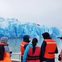 Students visiting a glacier