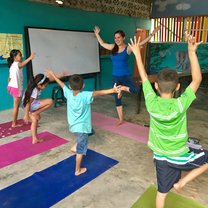 Me teaching the kids yoga 