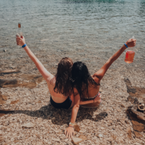My friend and I enjoying ourselves in Croatia