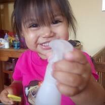 One of the girls spraying water on me 