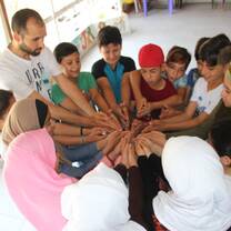 Students taking part in the mindfulness exercise in Lebanon!