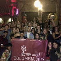 Picture of the Peacebuilding in Colombia group on a night out.