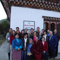 Group of people standing outside Bhutan Canada Foundation office
