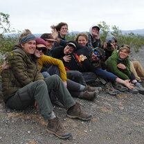 Group photo at the El Elegante Crater in Mexico.