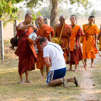 Spending time with Cambodian monks