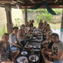 We prepared and enjoyed a traditional dish with our fellow travelers