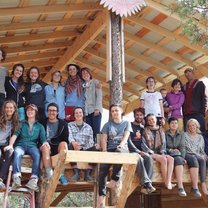 Group photo on the deck we built during the spring semester.