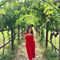Enjoying the grounds where the wine tour was held