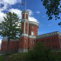 Castle looking building on island
