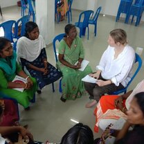 During a discussion session with one of the women’s societies.