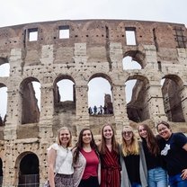 at the Colosseum with my new friends