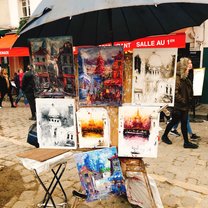 Parisian street art in Montmartre.