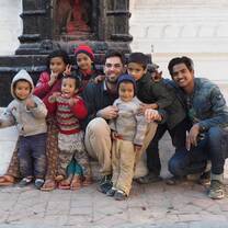 Volunteer with kids in Nepal