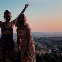 Watching the sun set over florence with my roommates 