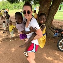 Playing with the kids before doing Malaria testing 