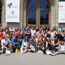 Orientation day! Outside of the University of Barcelona