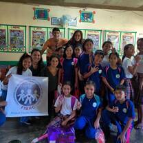 Volunteers at a local school. 
