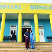 Volunteers getting excited to observe at the Municipal Hospital.