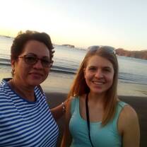 With my hostmom at the beach!