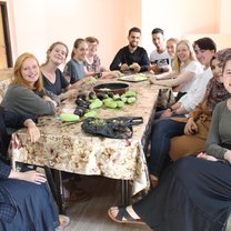 Nice time cooking together with the staff and the Arabic students!