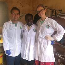 Volunteers working hard with our staff in the lab. 