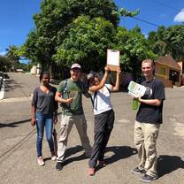 Volunteers having fun on outreaches in the community. 