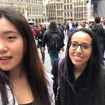 This photo was taken right after arriving in Brussels. We were two interns exploring the city for the first time and I was really excited because I was about to start my internship!