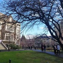 Beautiful campus life in the unversity Building in the university of Otago