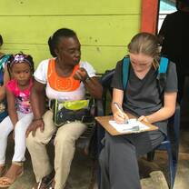 Volunteers helping out on a mobile clinic. 