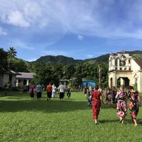 Our walk through the village to the school one morning.