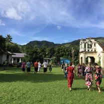 Our walk through the village to the school one morning.
