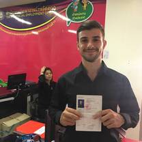 Teacher with his work permit
