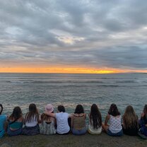 Some of the volunteers at one of the sunsets we saw