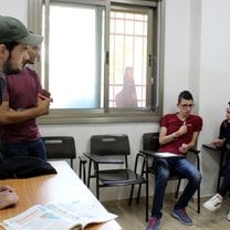 Me teaching English in a village near Hebron.