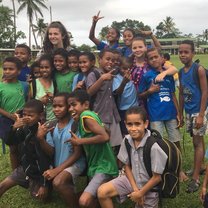 A picture with some of the kids from my class
