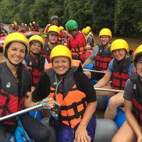Young people on a White Water Rafting Retreat