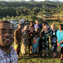View of the village with my closest friends made from the trip.