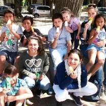 Volunteer Irena took children from the orphanage to hang out at a local square and have some ice cream