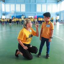 Teacher and student talking 