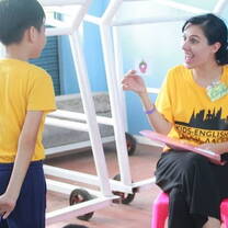 Teacher and student talking 