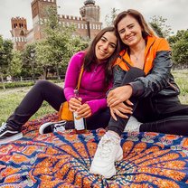 Relaxing in the park with new friends