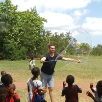 Fun time make big bubbles with the kids