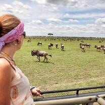 Volunteers doing a game drive in the Ngorongoro Crater