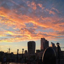 Sunset over the city