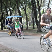 Riding a bike in Sukhothai
