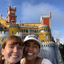 My best friend Devon and I in Sintra, Portugal: a weekend trip we took one weekend during our internship module in Madrid!